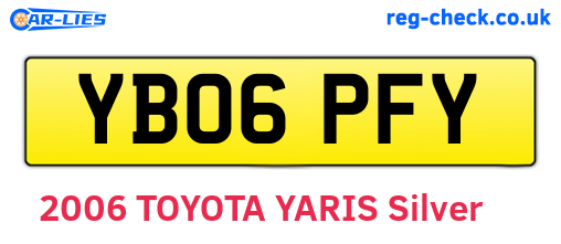 YB06PFY are the vehicle registration plates.