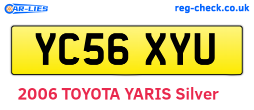 YC56XYU are the vehicle registration plates.
