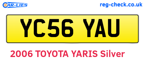 YC56YAU are the vehicle registration plates.