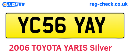 YC56YAY are the vehicle registration plates.