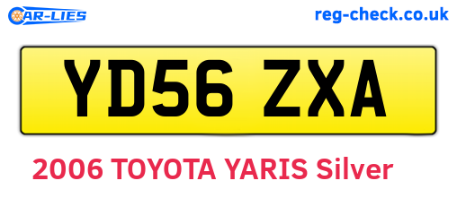 YD56ZXA are the vehicle registration plates.