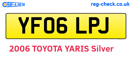 YF06LPJ are the vehicle registration plates.