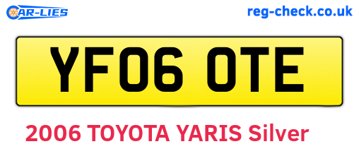 YF06OTE are the vehicle registration plates.