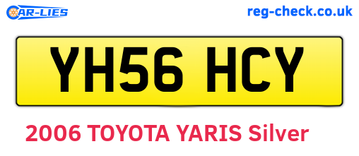 YH56HCY are the vehicle registration plates.