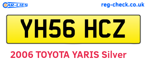 YH56HCZ are the vehicle registration plates.