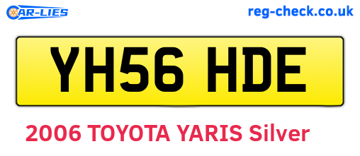 YH56HDE are the vehicle registration plates.