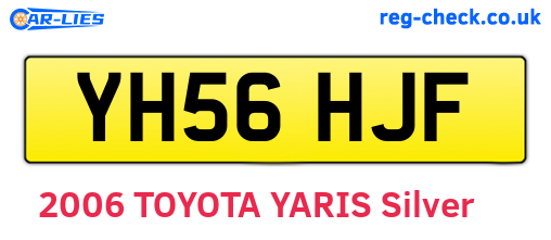 YH56HJF are the vehicle registration plates.