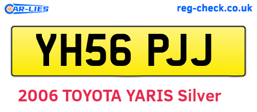 YH56PJJ are the vehicle registration plates.