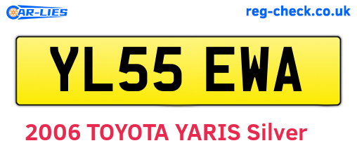 YL55EWA are the vehicle registration plates.