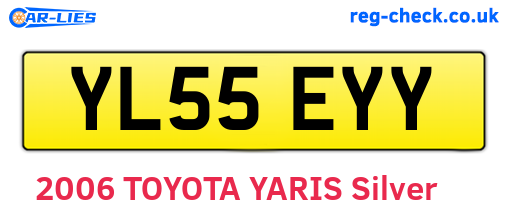 YL55EYY are the vehicle registration plates.