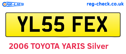 YL55FEX are the vehicle registration plates.