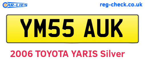 YM55AUK are the vehicle registration plates.