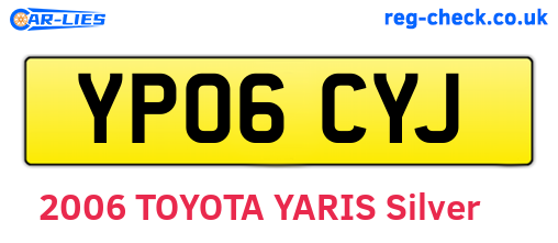 YP06CYJ are the vehicle registration plates.