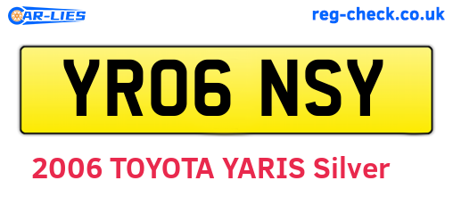 YR06NSY are the vehicle registration plates.