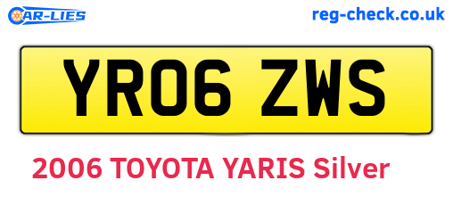 YR06ZWS are the vehicle registration plates.