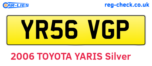 YR56VGP are the vehicle registration plates.