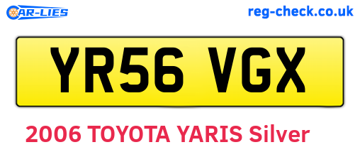 YR56VGX are the vehicle registration plates.