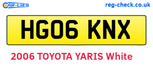 HG06KNX are the vehicle registration plates.