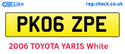 PK06ZPE are the vehicle registration plates.