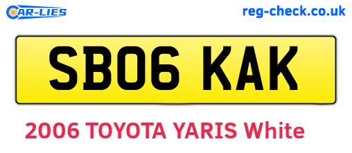 SB06KAK are the vehicle registration plates.