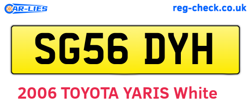 SG56DYH are the vehicle registration plates.