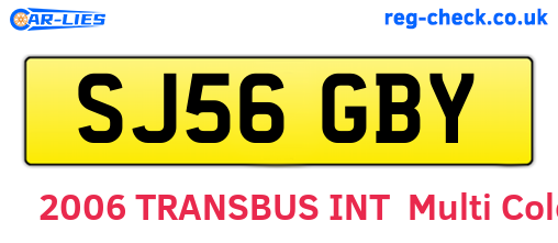 SJ56GBY are the vehicle registration plates.