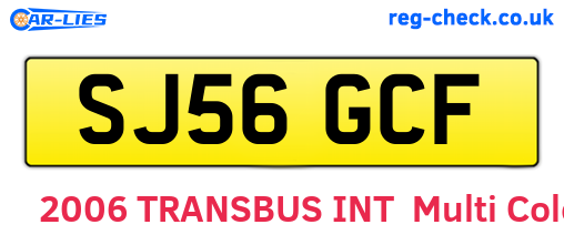 SJ56GCF are the vehicle registration plates.