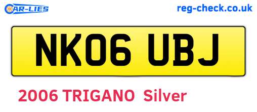 NK06UBJ are the vehicle registration plates.