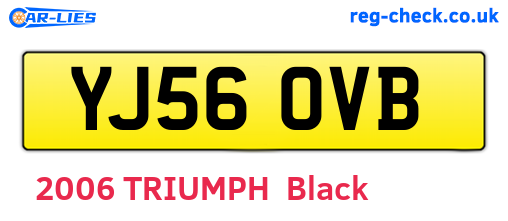 YJ56OVB are the vehicle registration plates.
