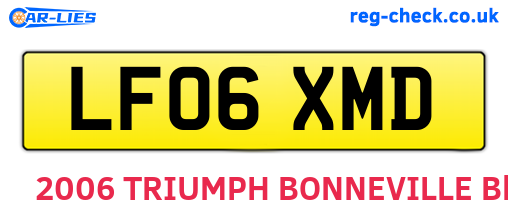 LF06XMD are the vehicle registration plates.