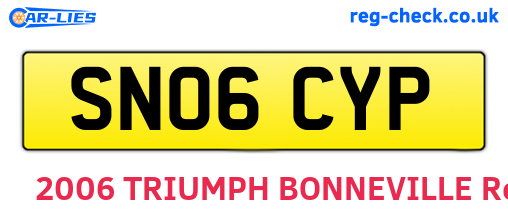 SN06CYP are the vehicle registration plates.