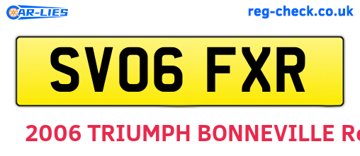 SV06FXR are the vehicle registration plates.