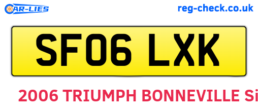 SF06LXK are the vehicle registration plates.