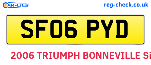SF06PYD are the vehicle registration plates.