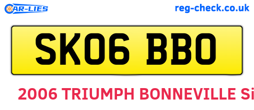 SK06BBO are the vehicle registration plates.