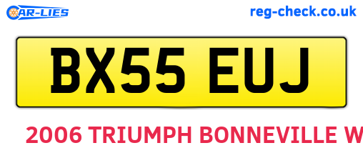 BX55EUJ are the vehicle registration plates.
