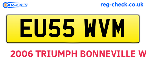 EU55WVM are the vehicle registration plates.