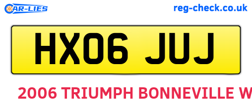 HX06JUJ are the vehicle registration plates.