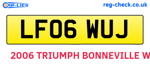 LF06WUJ are the vehicle registration plates.