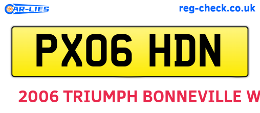PX06HDN are the vehicle registration plates.