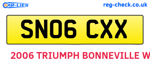 SN06CXX are the vehicle registration plates.