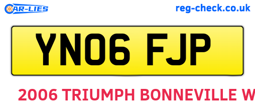 YN06FJP are the vehicle registration plates.