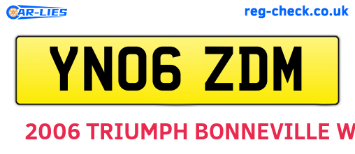 YN06ZDM are the vehicle registration plates.