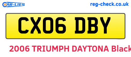 CX06DBY are the vehicle registration plates.