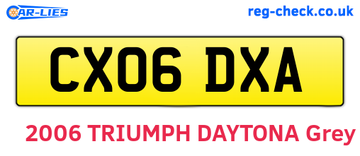 CX06DXA are the vehicle registration plates.