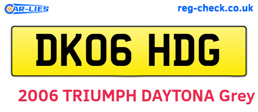 DK06HDG are the vehicle registration plates.