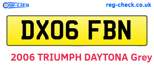 DX06FBN are the vehicle registration plates.