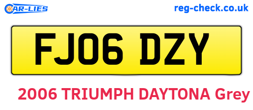 FJ06DZY are the vehicle registration plates.