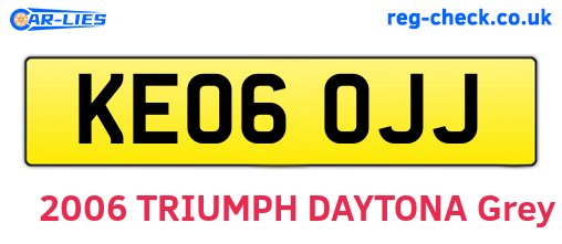 KE06OJJ are the vehicle registration plates.