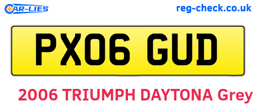 PX06GUD are the vehicle registration plates.
